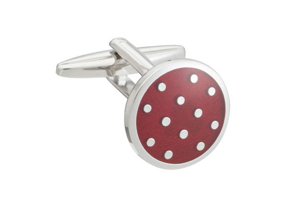 Red Enamel Polka Dot Cufflinks By Elizabeth Parker