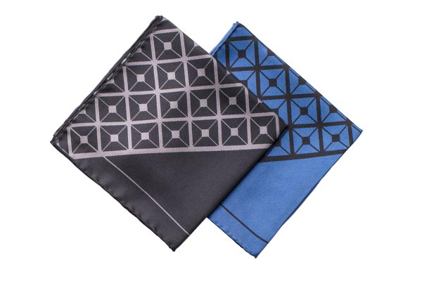 Diagonal Square Silk Pocket Square Range By Elizabeth Parker