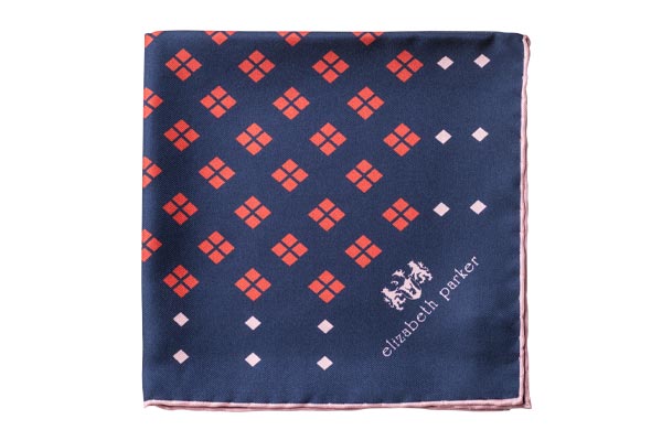 Red Diamonds For Ever Silk Pocket Square By Elizabeth Parker