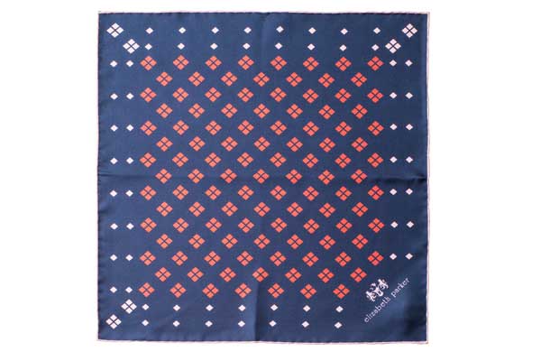 Red Diamonds For Ever Silk Pocket Square By Elizabeth Parker