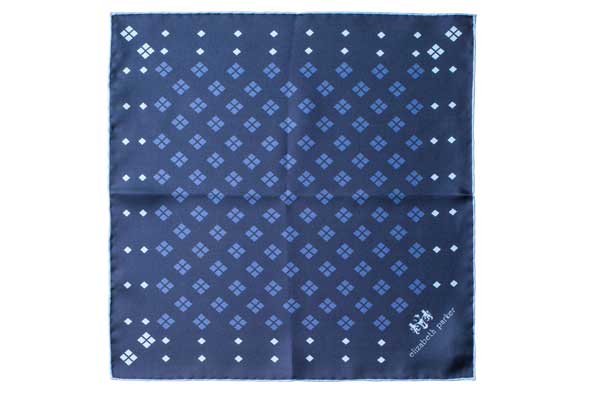 Blue Diamonds For Ever Silk Pocket Square By Elizabeth Parker