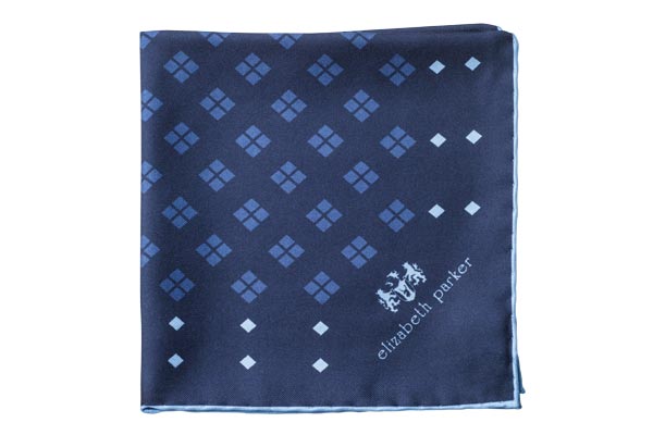 Blue Diamonds For Ever Silk Pocket Square By Elizabeth Parker