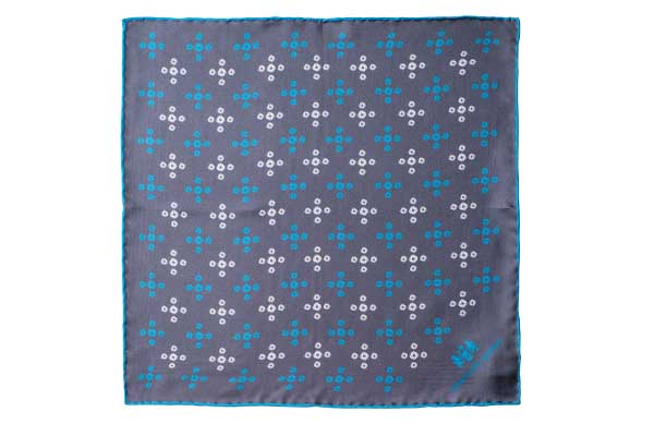 Teal Revolving Knot Silk Pocket Square by Elizabeth Parker