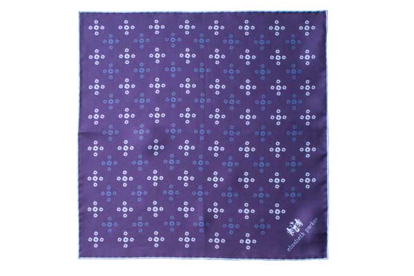 Sky Blue Revolving Knot Silk Pocket Square by Elizabeth Parker