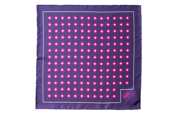 Pink Daisy Do Silk Pocket Square by Elizabeth Parker