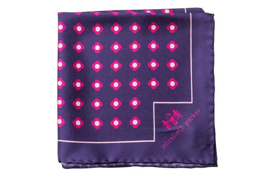 Pink Daisy Do Silk Pocket Square by Elizabeth Parker